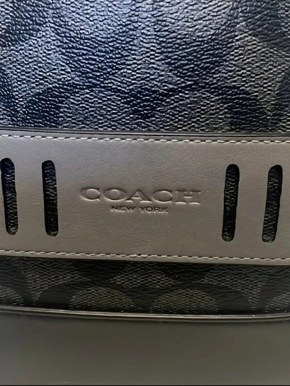 Coach Ranger Black and Gray Signature Canvas Roll-Top Backpack